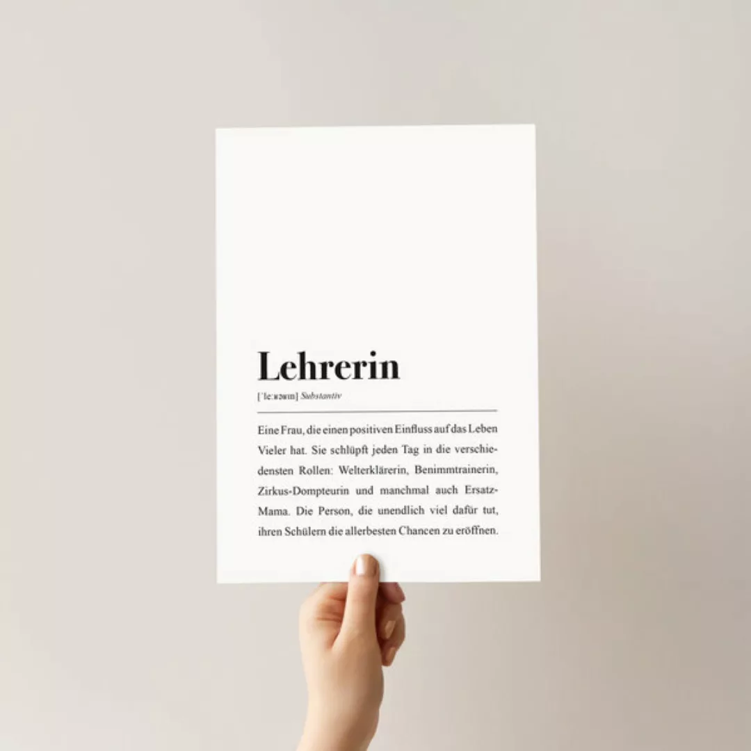 Lehrerin Poster Din A4: Lehrerin Definition günstig online kaufen