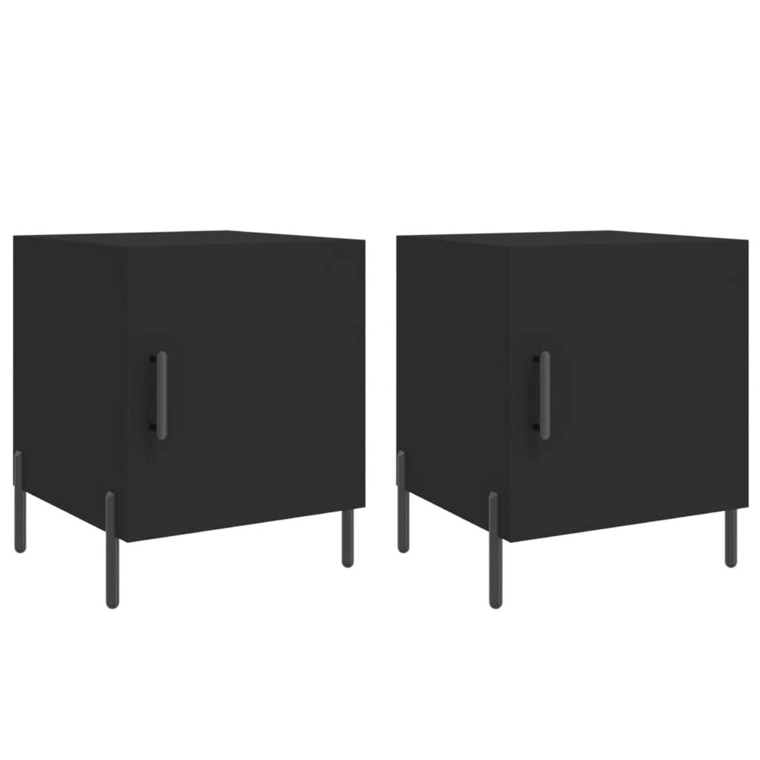 vidaXL Nachttische 2 Stk Schwarz 40x40x50 cm Holzwerkstoff Modell 3 günstig online kaufen