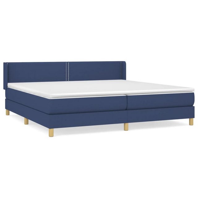 Vidaxl Boxspringbett Mit Matratze Blau 200x200 Cm Stoff günstig online kaufen