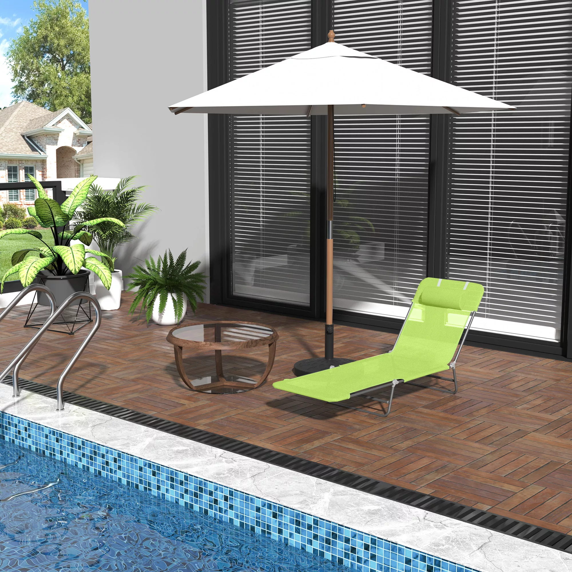 Outsunny Sonnenliege Gartenliege Relaxliege 4 Farben, faltbare Bäderliege, günstig online kaufen
