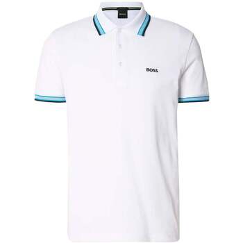 BOSS  Poloshirt Paddy Piqué Polo Shirt Open White/Blue günstig online kaufen