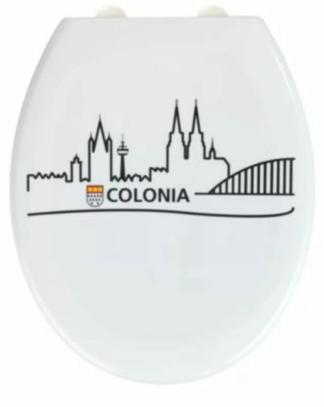 WENKO Premium WC-Sitz Colonia, Duroplast, mit Absenkautomatik silber/weiß günstig online kaufen