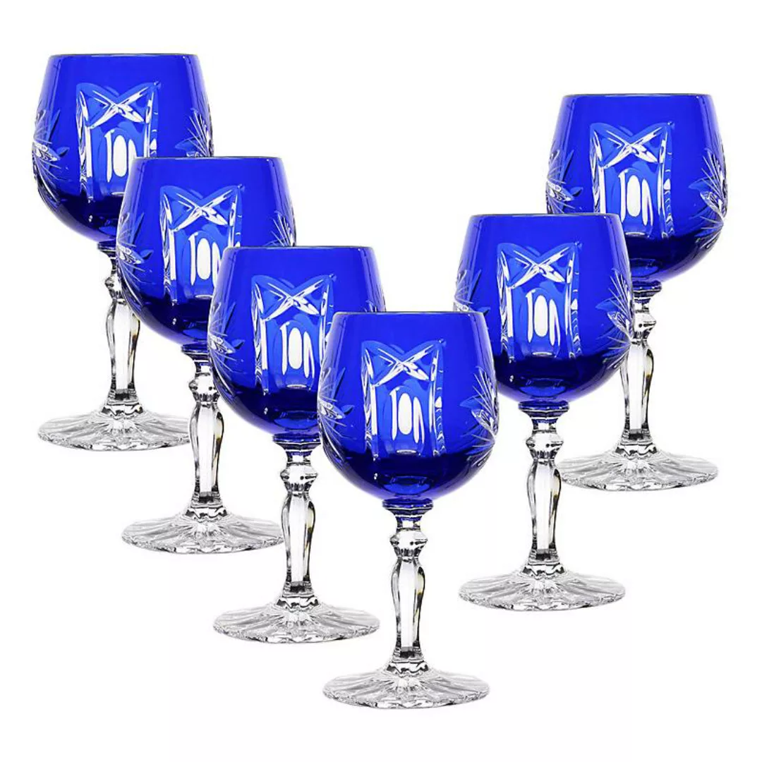 Likörglas blau Schleuderstern 6er Set (60ml) günstig online kaufen