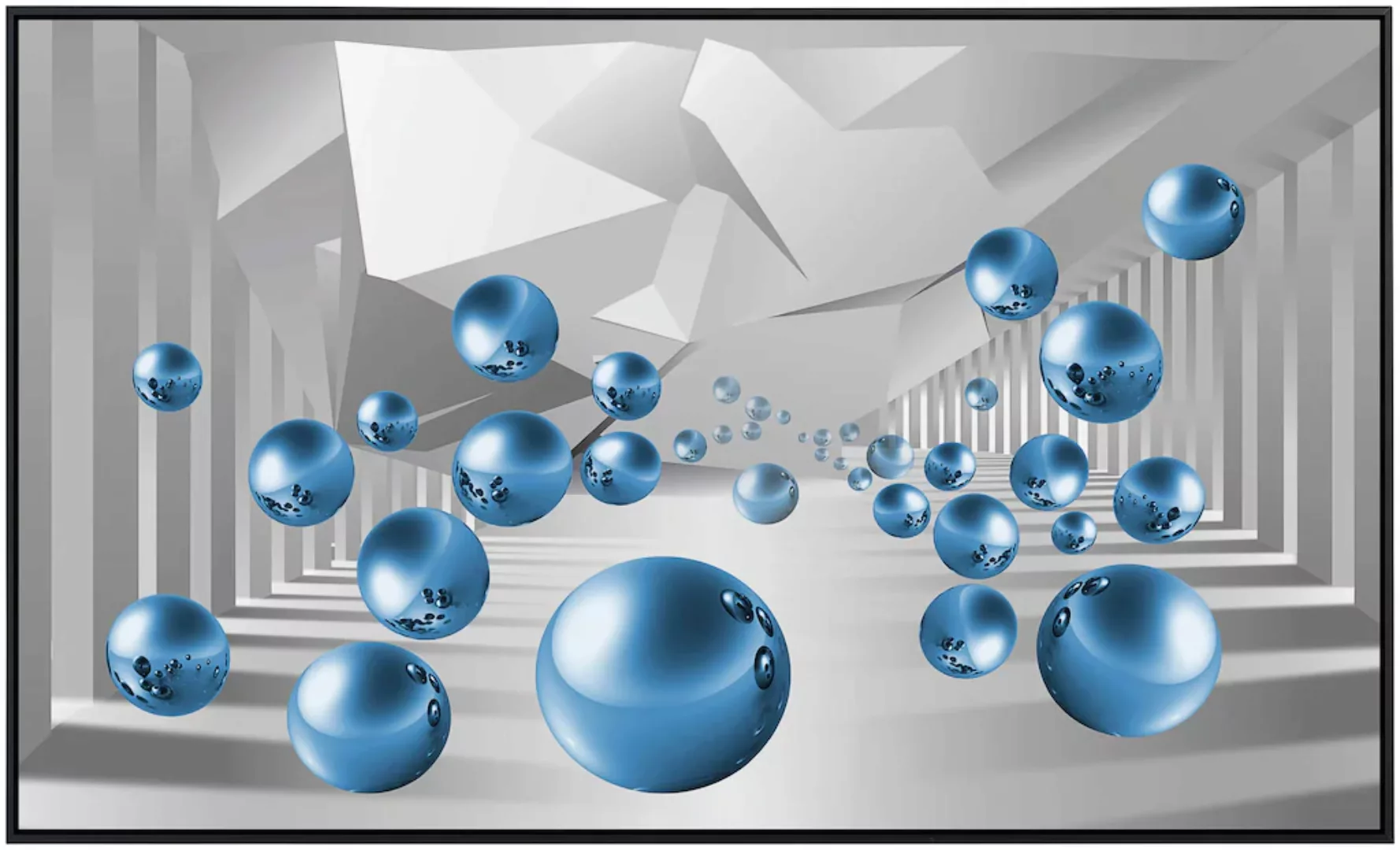 Papermoon Infrarotheizung »Abstrakt 3D Effekt Blau«, sehr angenehme Strahlu günstig online kaufen