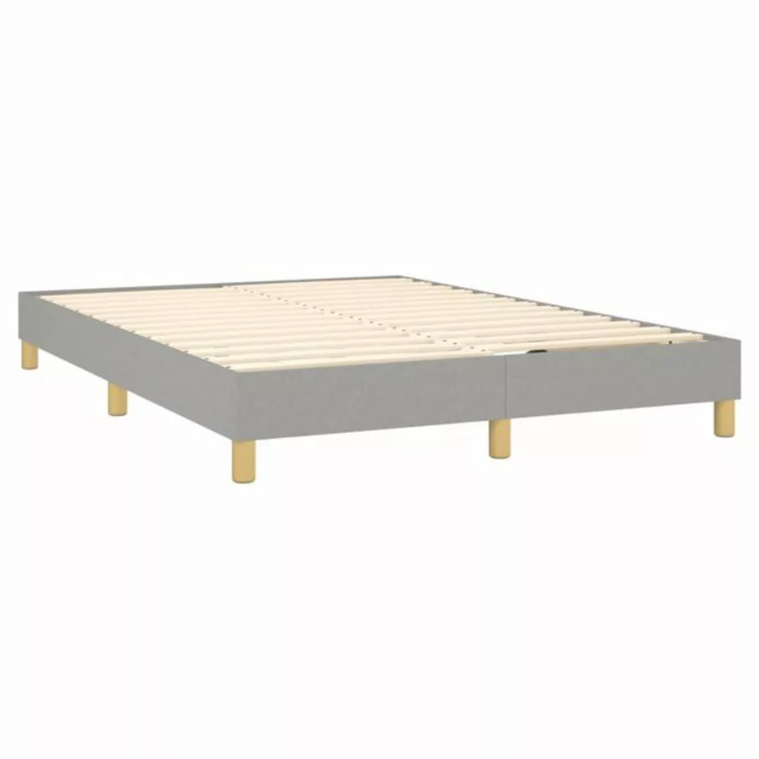 furnicato Bett Boxspringbett mit Matratze Hellgrau 140x200 cm Stoff (1-tlg) günstig online kaufen