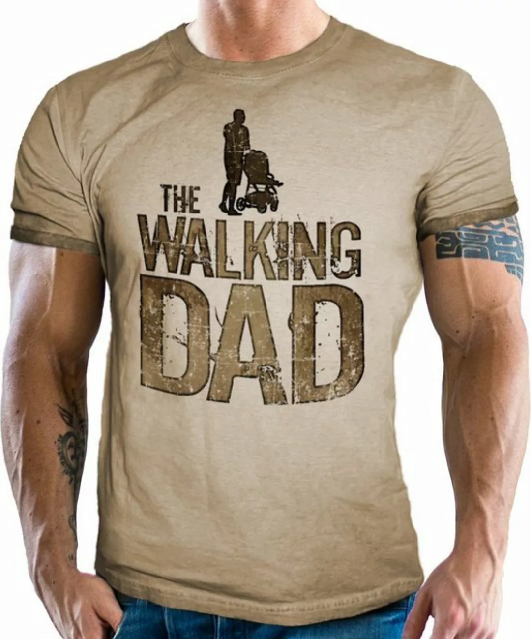 LOBO NEGRO® T-Shirt als Geschenk für Väter im Used Vintage Retro Look - The günstig online kaufen