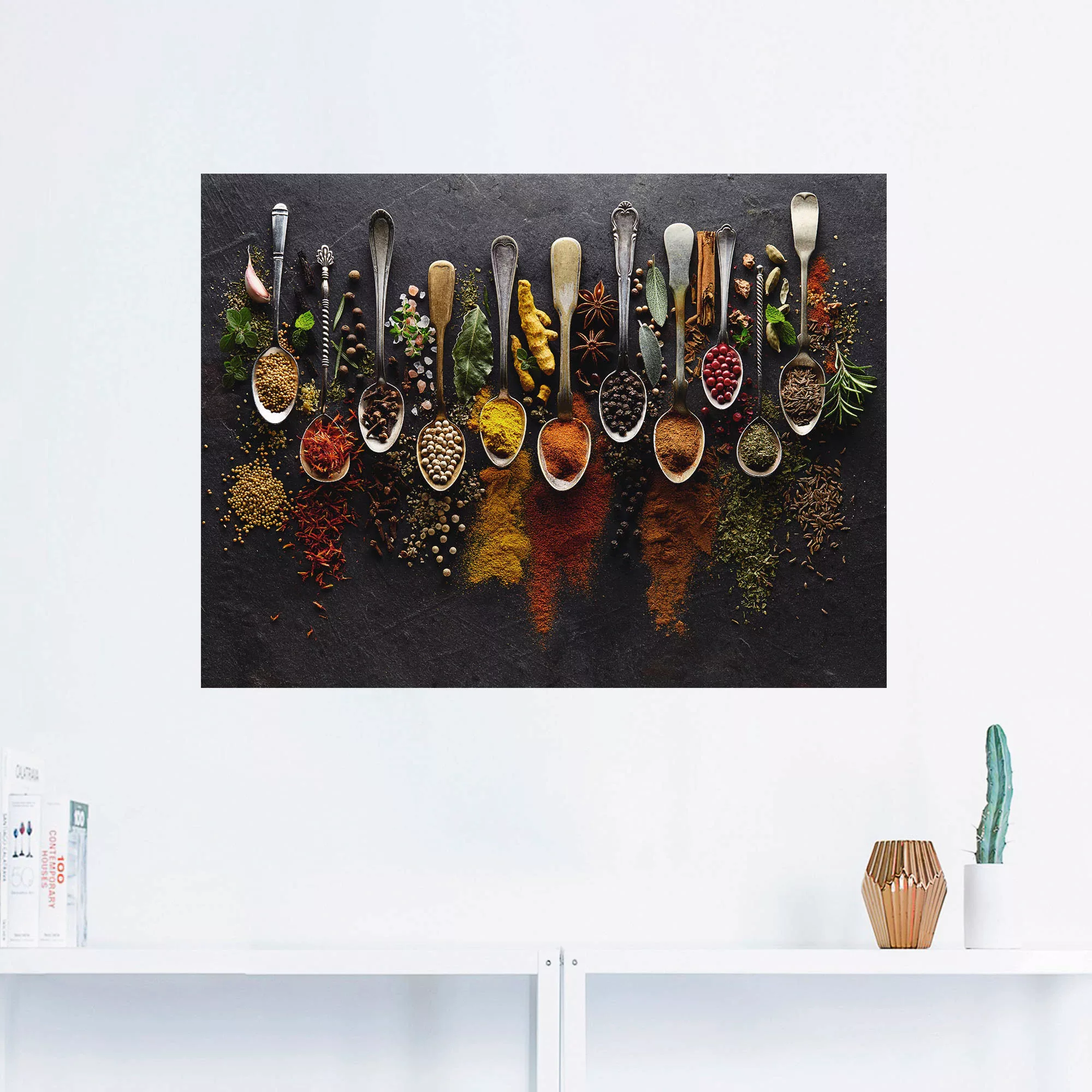 Artland Wandbild "Kräuter Gewürze Schiefer", Lebensmittel, (1 St.), als Alu günstig online kaufen