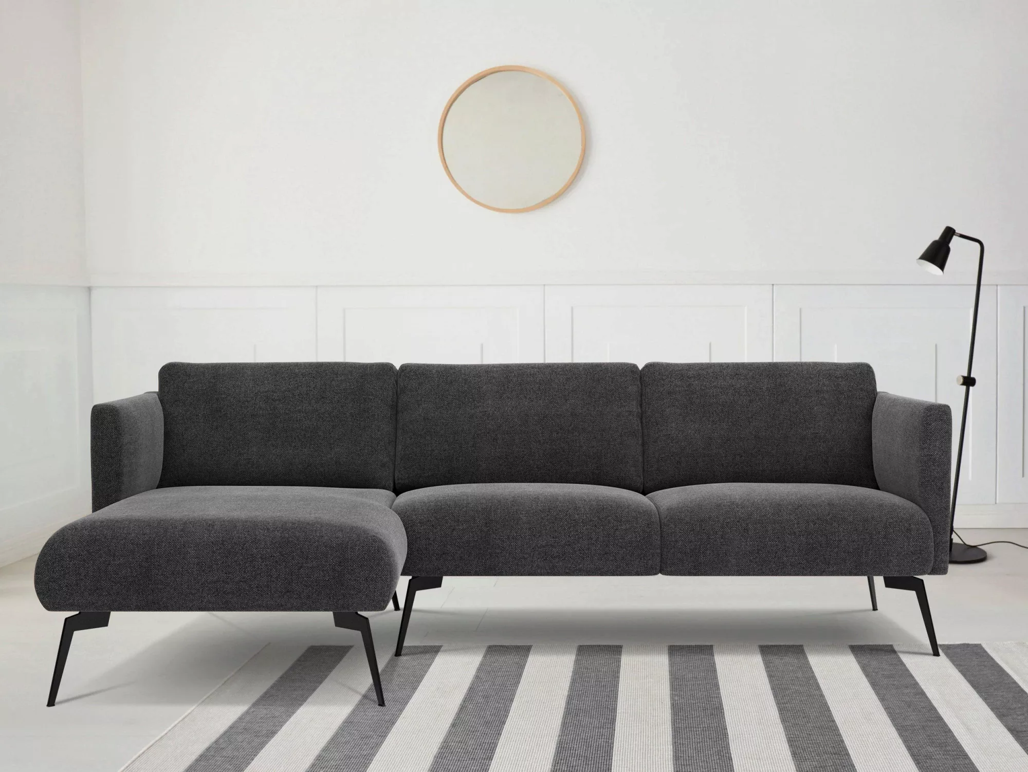 andas Ecksofa "Horna, L-Form,", mit schwarzen Metallbeinen günstig online kaufen