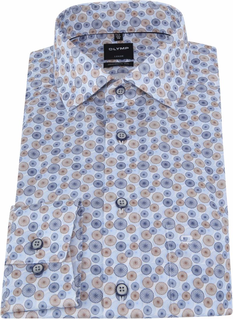 OLYMP Luxor MF Hemd Blau Kreis - Größe 39 günstig online kaufen