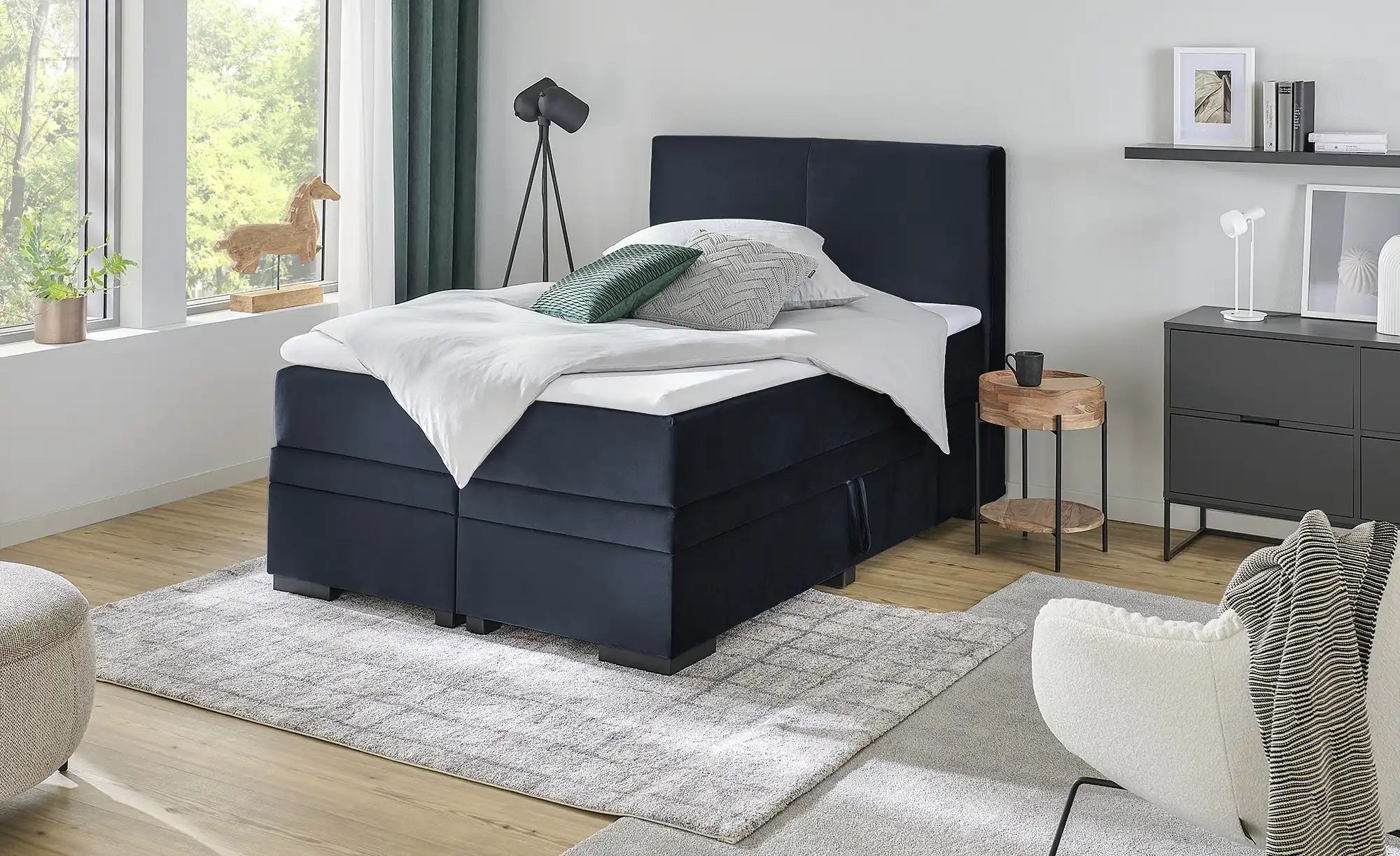 Boxi Boxspringbett mit Bettkasten Boxi Classic ¦ blau ¦ Maße (cm): B: 140 H günstig online kaufen