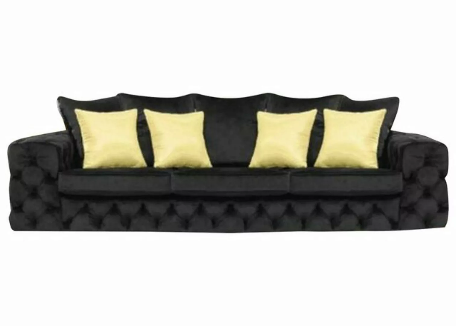 JVmoebel Chesterfield-Sofa, Luxus 4 Sitzer Couch Polster Leder Stoff Textil günstig online kaufen
