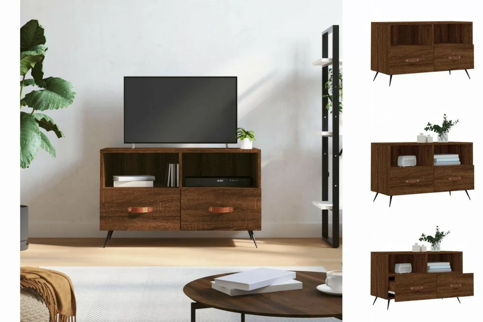 vidaXL TV-Schrank TV-Schrank Braun Eichen-Optik 80x36x50 cm Spanplatte günstig online kaufen