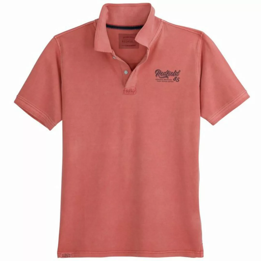 redfield Poloshirt Große Größen Herren Poloshirt Used Look koralle bedruckt günstig online kaufen