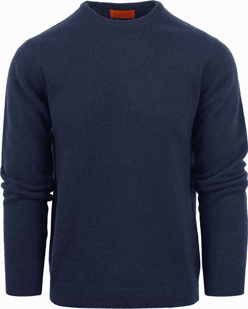 Suitable Lammwolle Pullover Rundhals Navy - Größe M günstig online kaufen