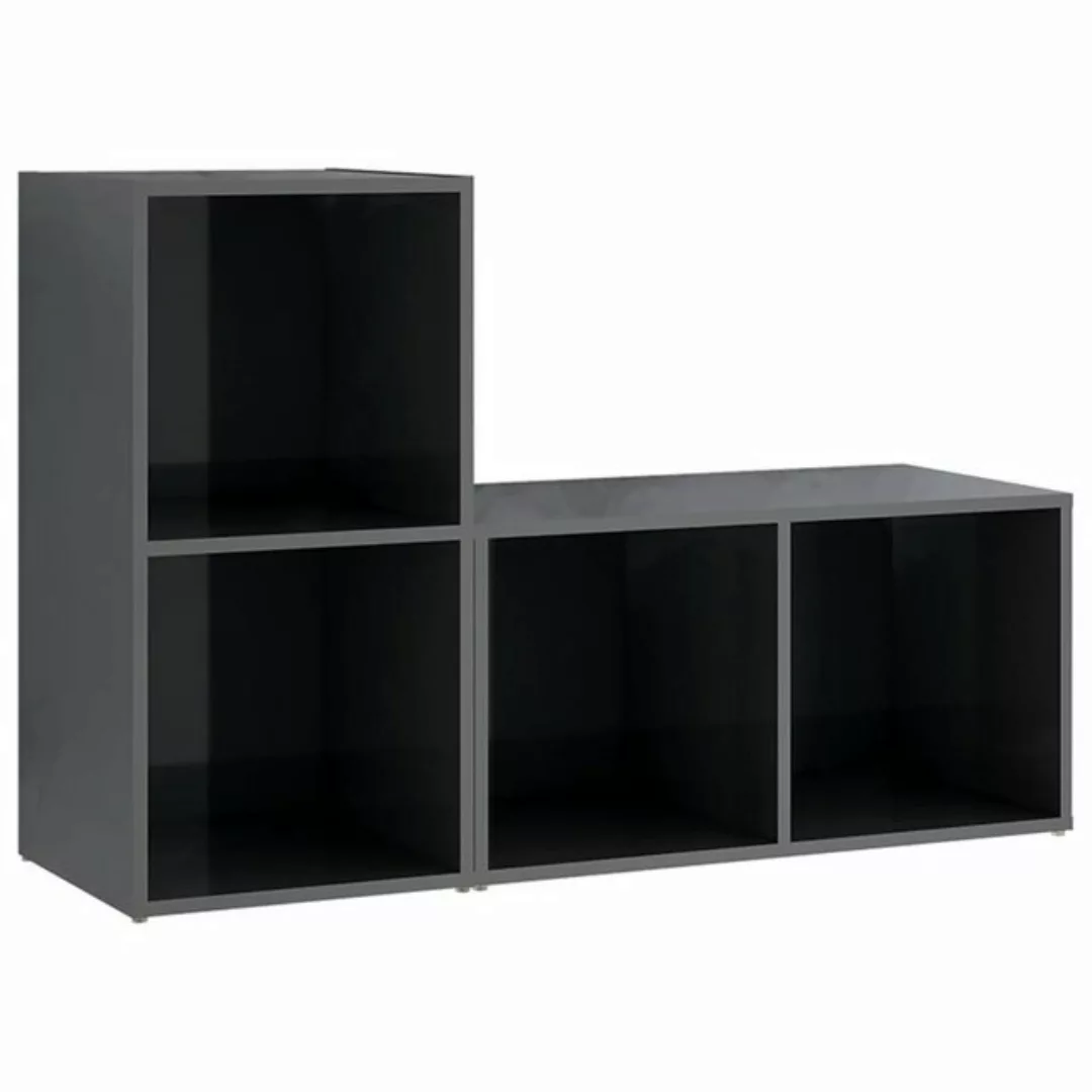 furnicato TV-Schrank TV-Schränke 2 Stk. Hochglanz-Grau 72x35x36,5 cm Holzwe günstig online kaufen