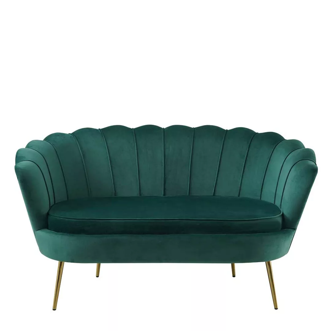 Samt Sofa in Grün Samt muschelförmig günstig online kaufen