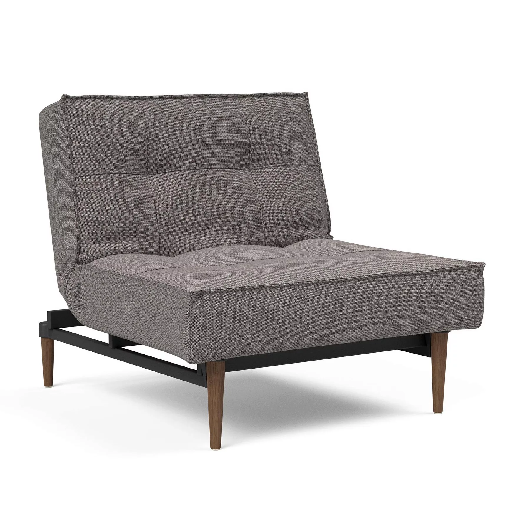 Innovation - Splitback Styletto Sessel Holz dunkel - grau/Stoff 521 Mixed D günstig online kaufen