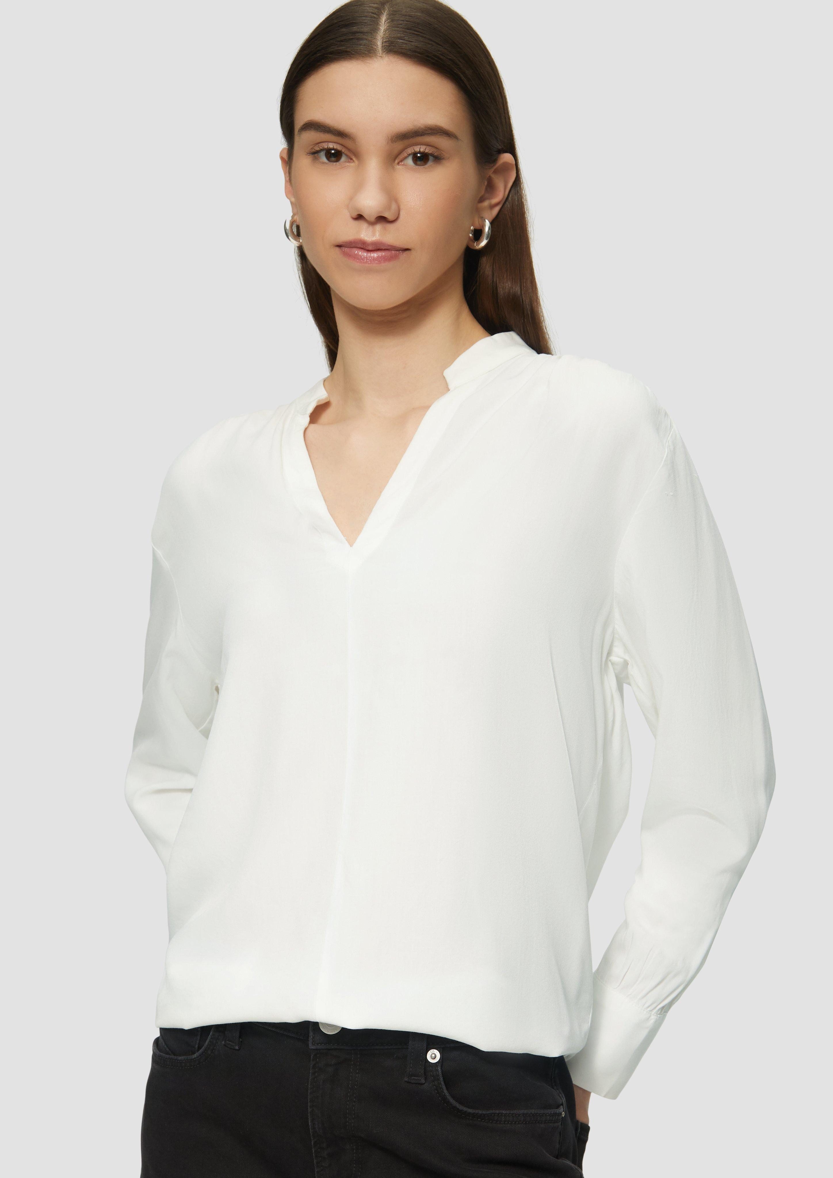 QS Langarmbluse Viskosebluse mit Smok-Detail an günstig online kaufen