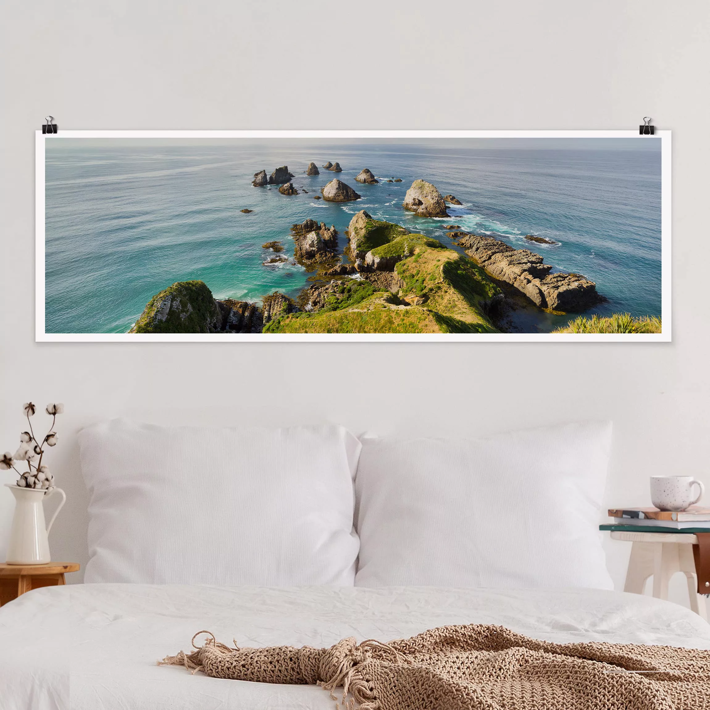 Panorama Poster Strand Nugget Point in Neuseeland günstig online kaufen