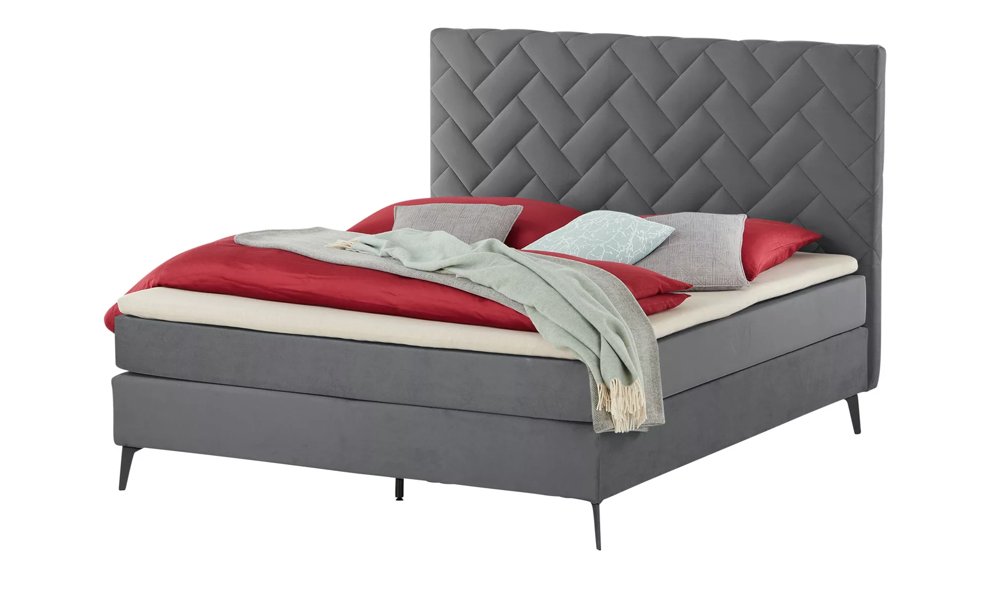 SKAGEN BEDS Boxspringbett  Weave ¦ rosa/pink ¦ Maße (cm): B: 180 H: 122 Bet günstig online kaufen