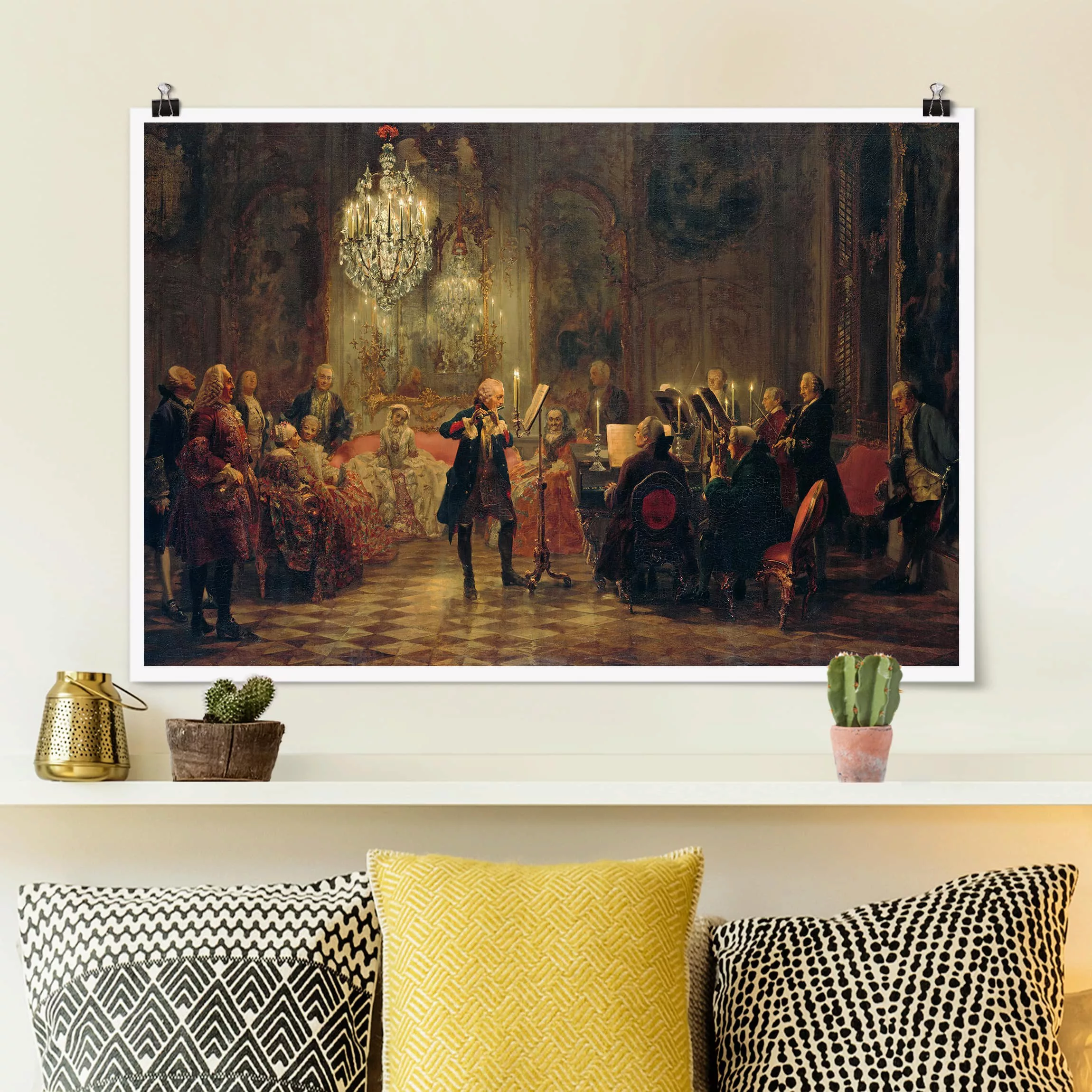 Poster Kunstdruck - Querformat Adolph von Menzel - Flötenkonzert günstig online kaufen