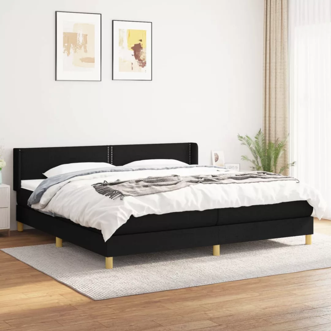 Vidaxl Boxspringbett Mit Matratze Schwarz 200x200 Cm Stoff günstig online kaufen