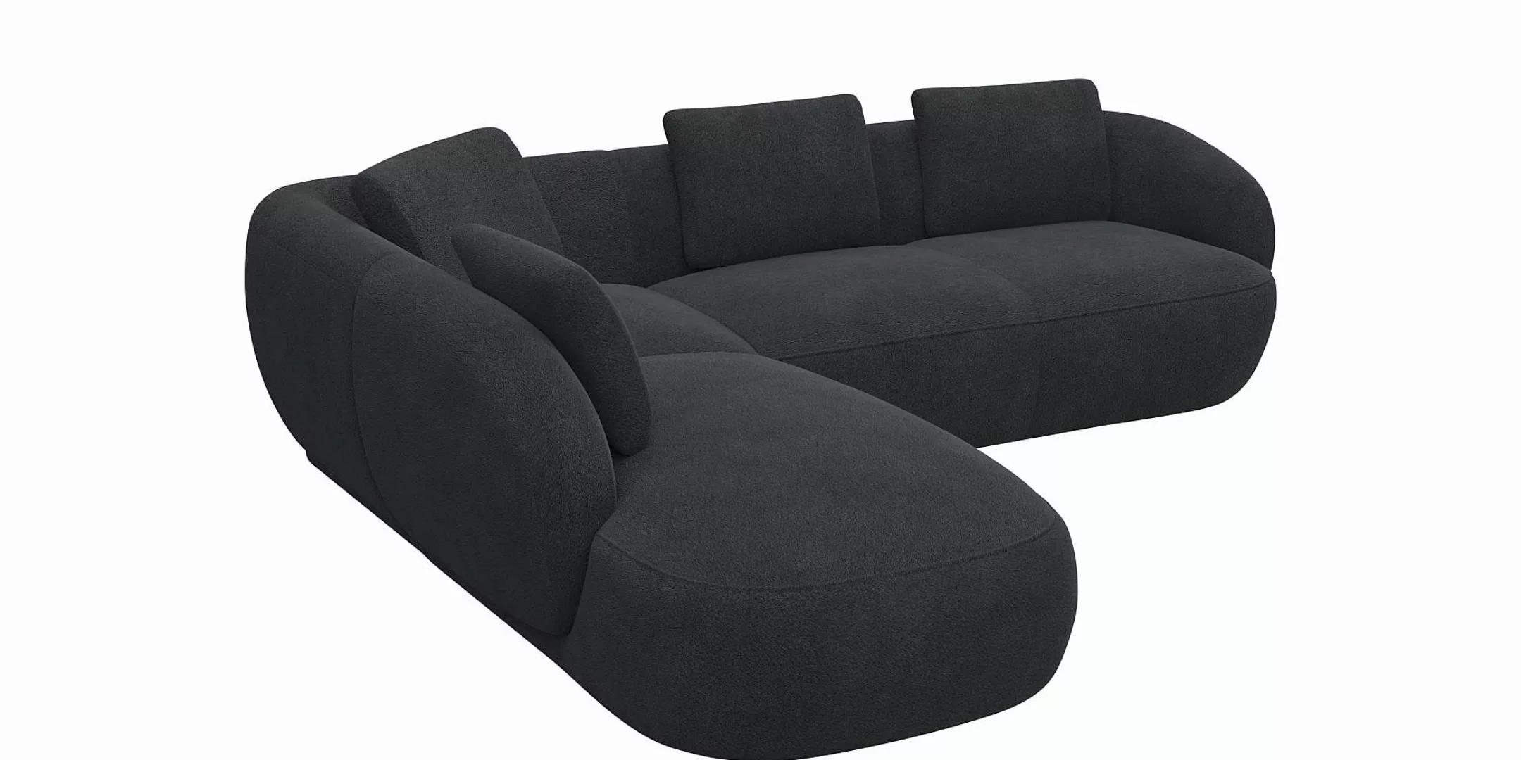 FLEXLUX Ecksofa "Torino, rund, L-Form, Sofa-Ecke mit Ottomane", Modernes, o günstig online kaufen