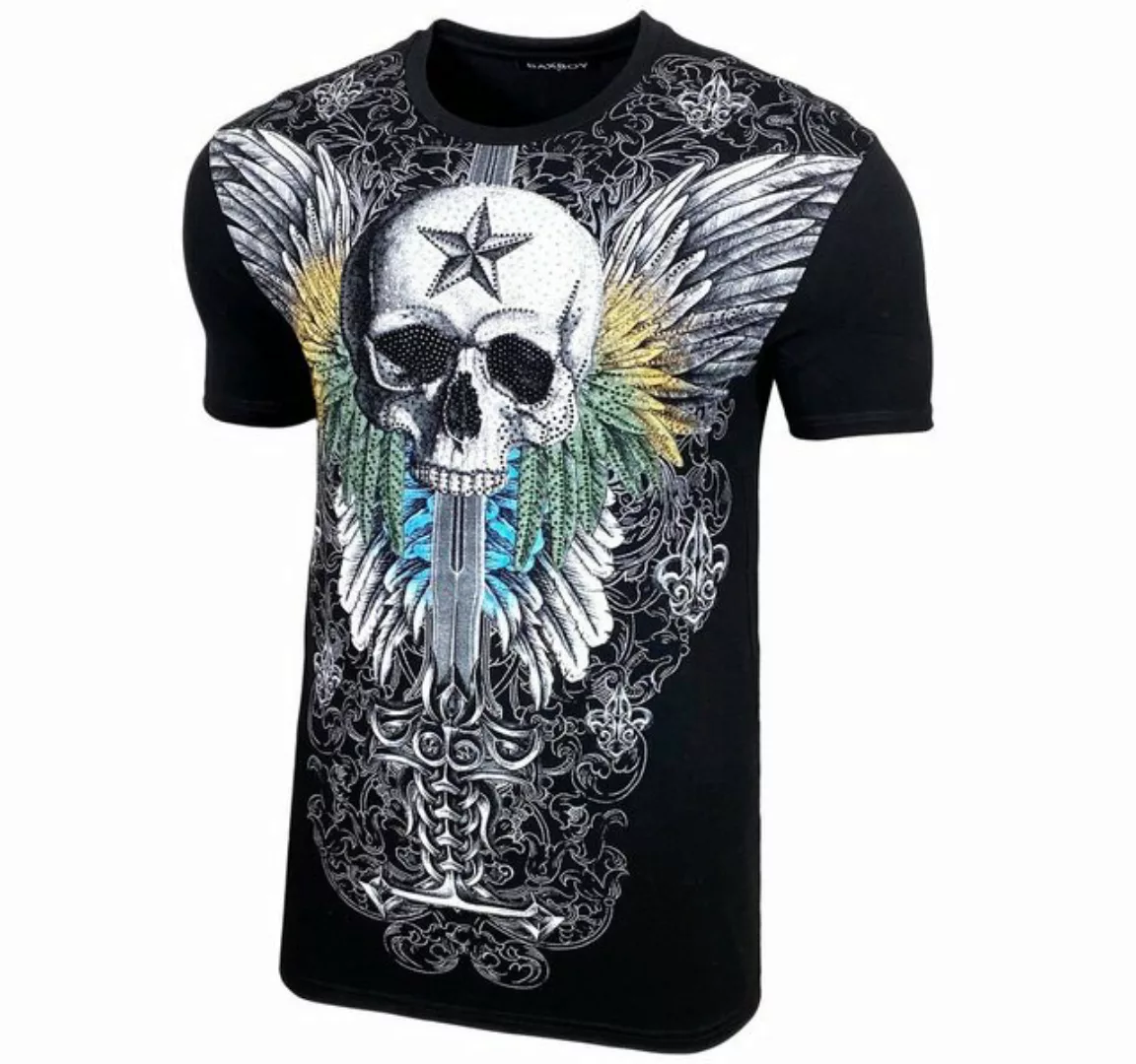 Baxboy T-Shirt Baxboy Totenkopf T-Shirt günstig online kaufen