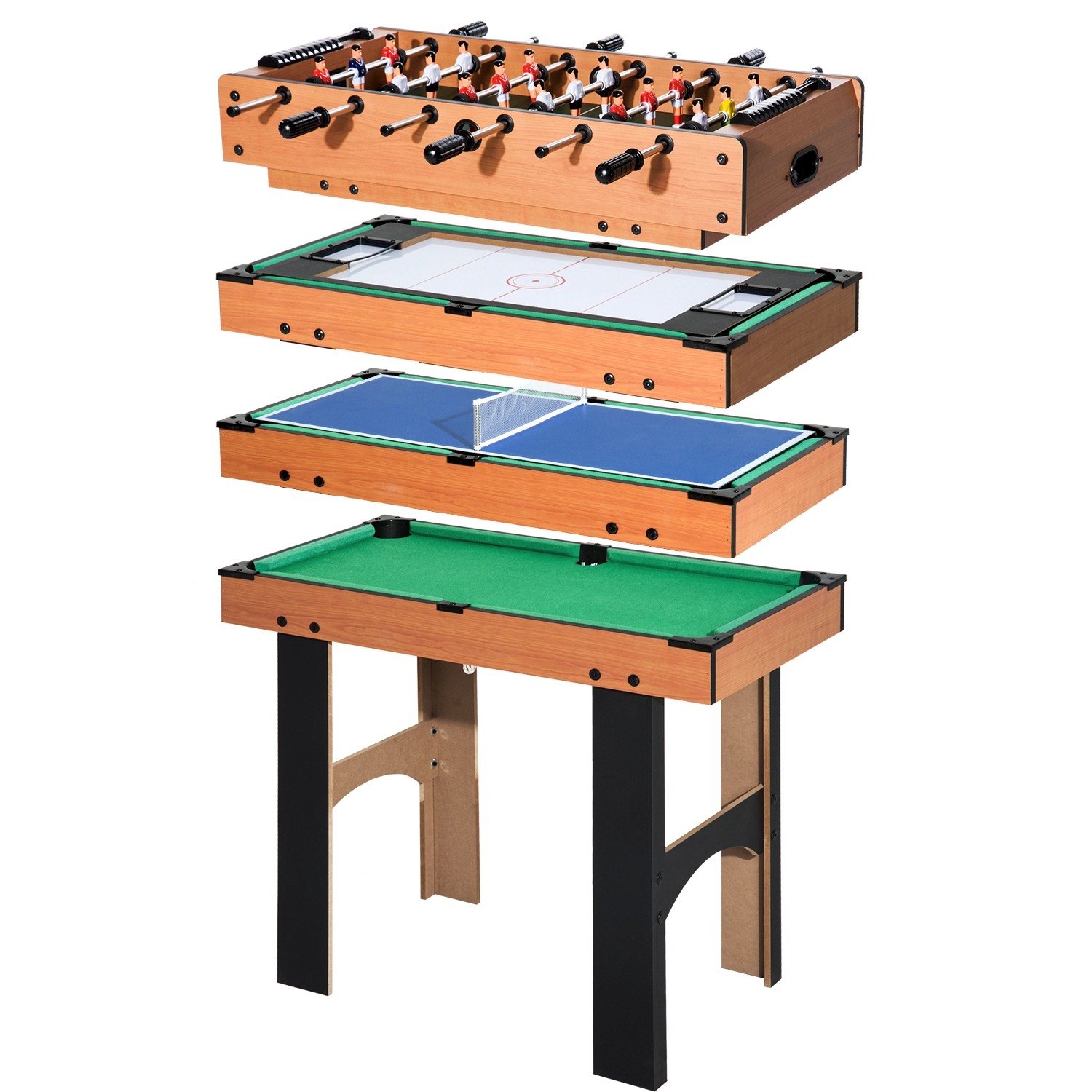 HOMCOM 4-in-1 Multispieltisch mit Tischfußball aus MDF  92 x 78 x 80cm günstig online kaufen