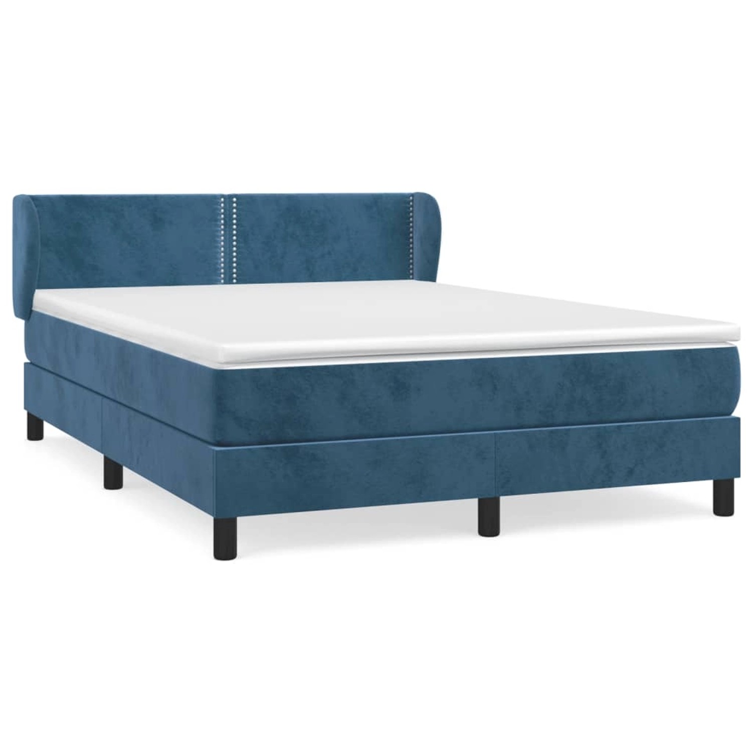 vidaXL Boxspringbett mit Matratze Dunkelblau 140x190 cm Samt1466537 günstig online kaufen