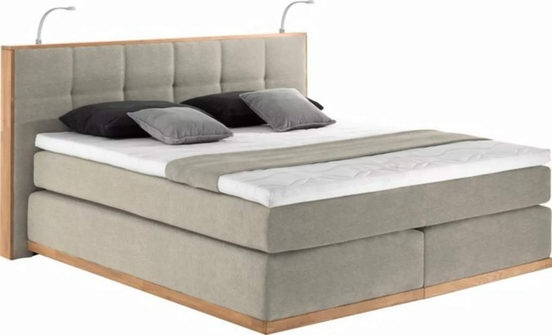 Places of Style Boxspringbett Vinton, aus Eiche, mit LED-Beleuchtung, versc günstig online kaufen