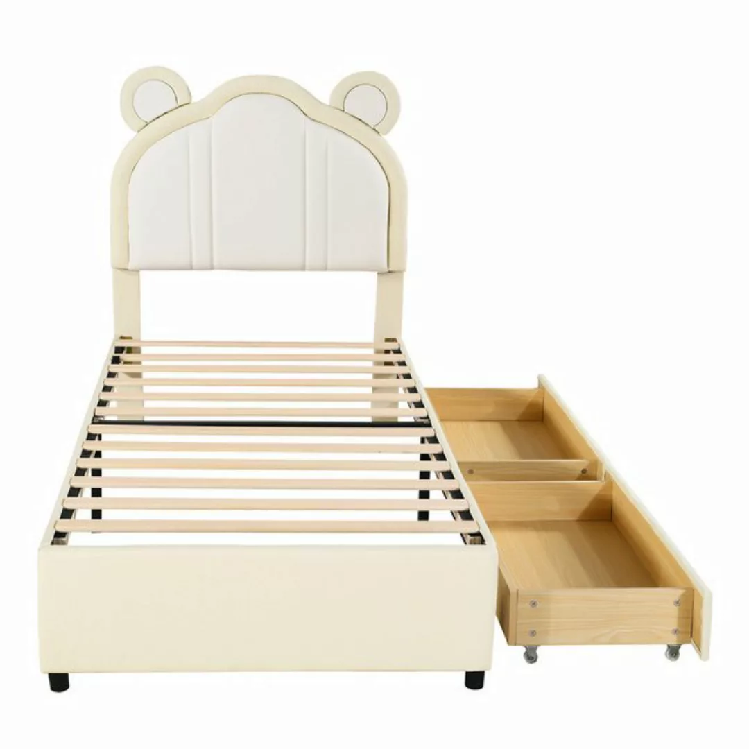 Sytifro Polsterbett Polsterbett Kinderbett, 90*200 cm, (Zweifarbiges Patchw günstig online kaufen