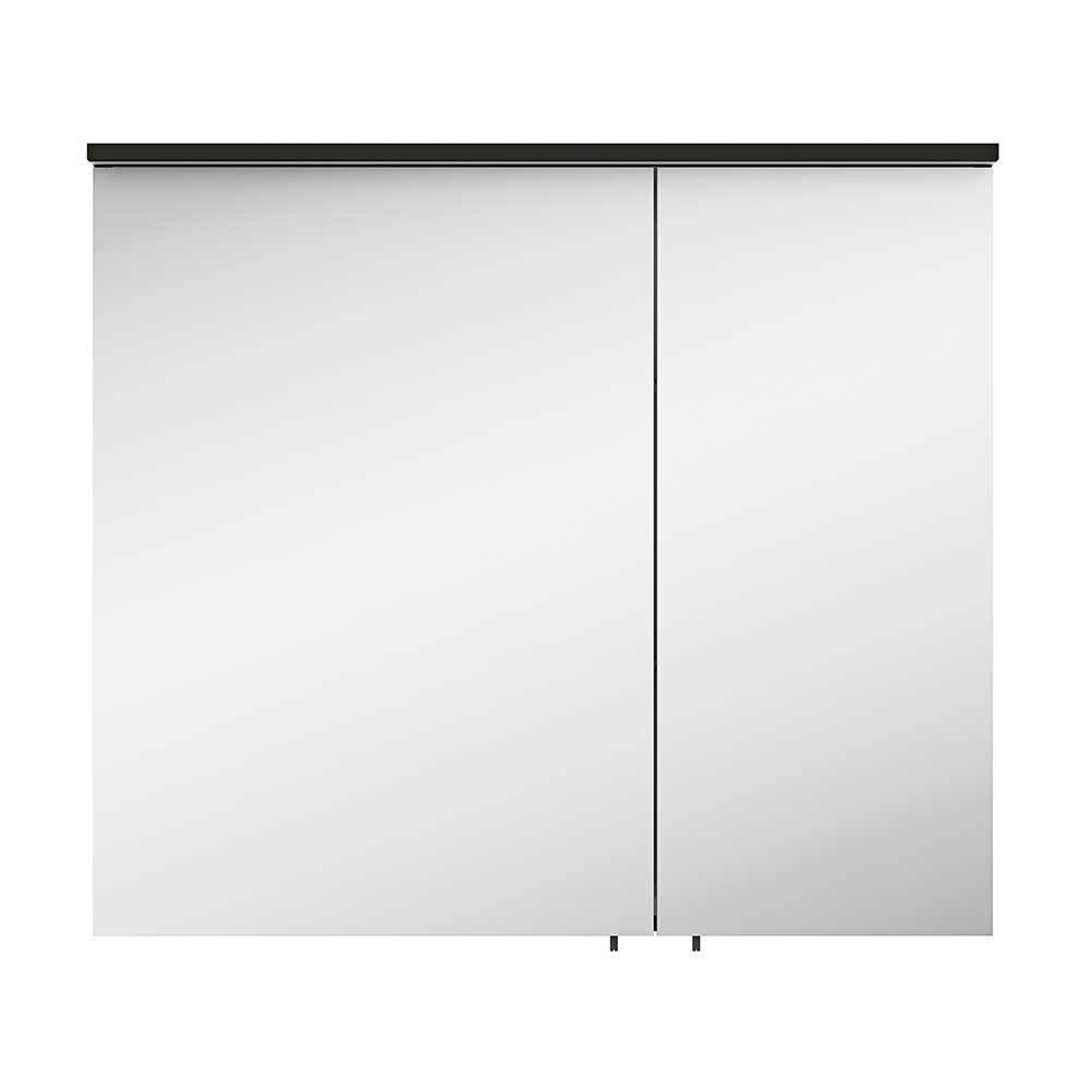 Bad Set 2-teilig in Weiß und Schwarz LED Beleuchtung (zweiteilig) günstig online kaufen