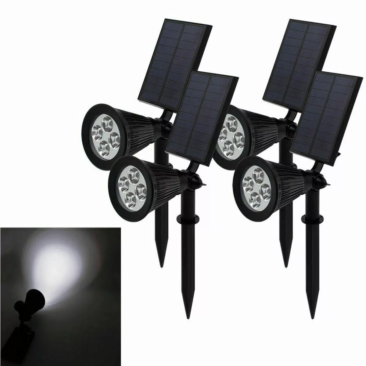 LETGOSPT LED Solarleuchte 2/4 Stück 4LED günstig online kaufen