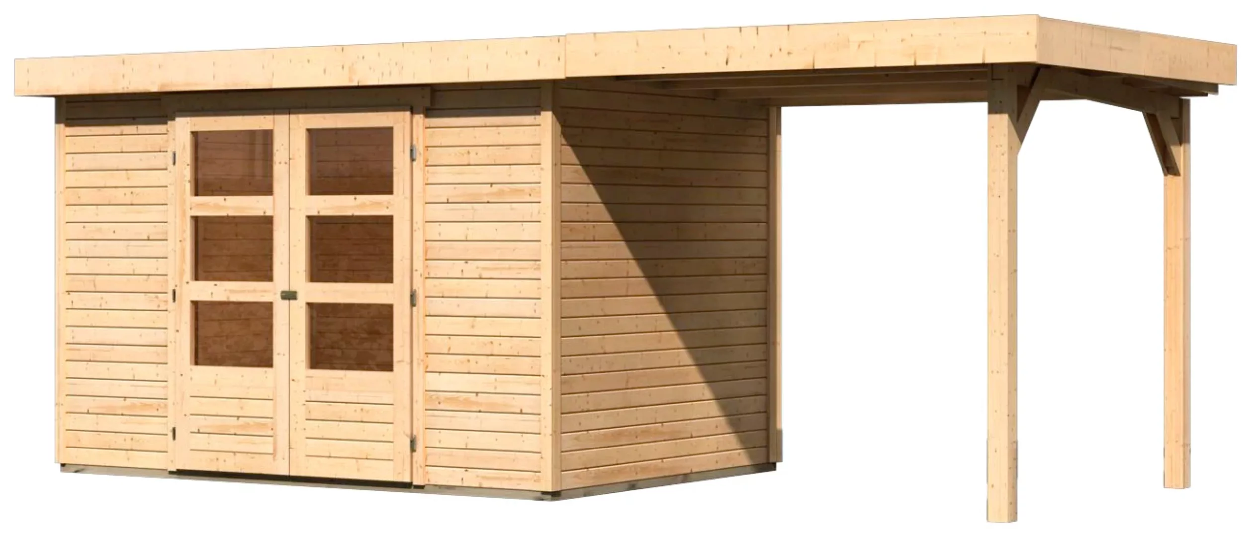 Karibu Gartenhaus "Arnis", (Set), mit Anbaudach 2,80 cm Breite günstig online kaufen