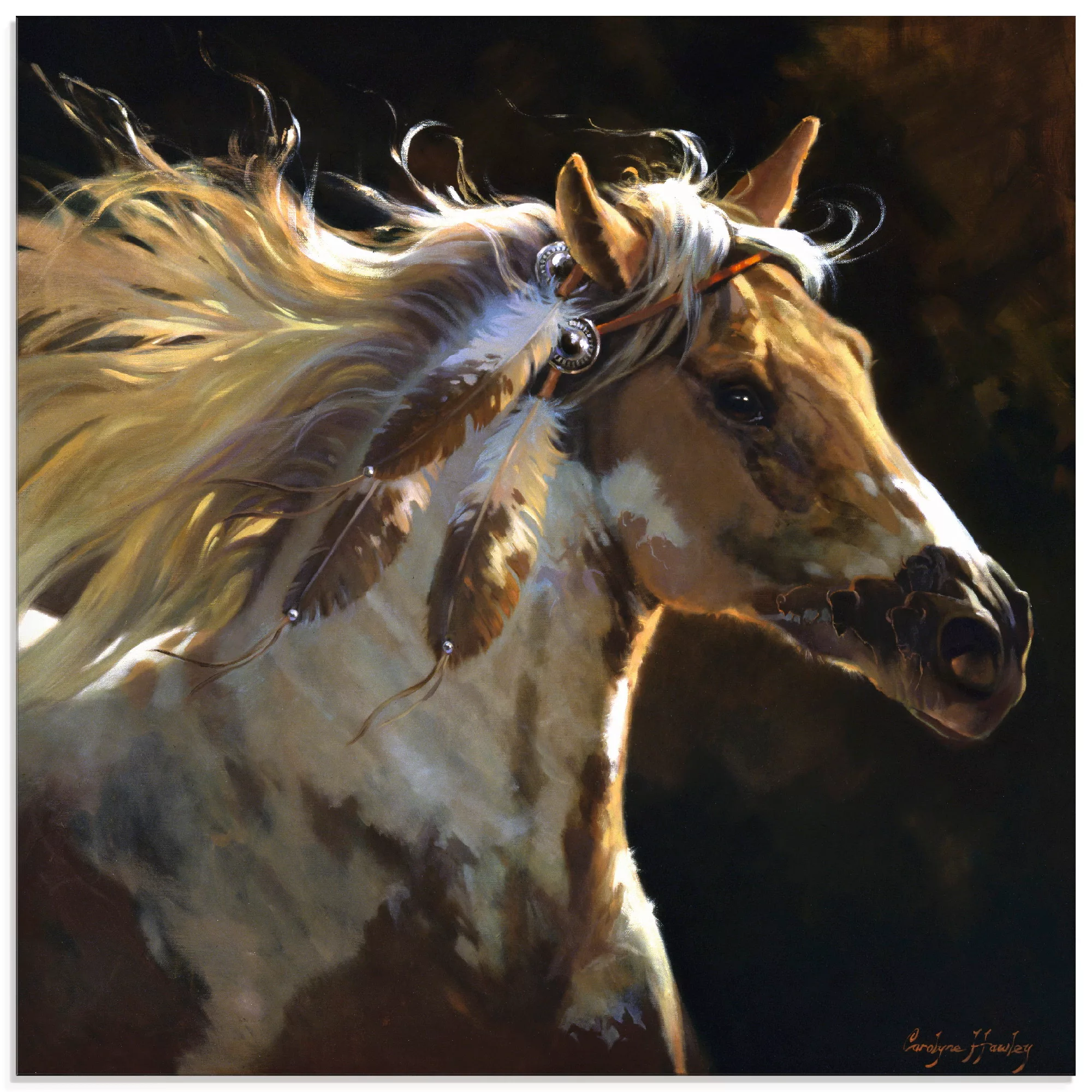 Artland Glasbild "Geisterpferd", Haustiere, (1 St.) günstig online kaufen
