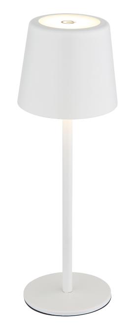 LED-Tischleuchte inkl. Tochdimmer und USB mit Akku Metall Weiss Matt günstig online kaufen