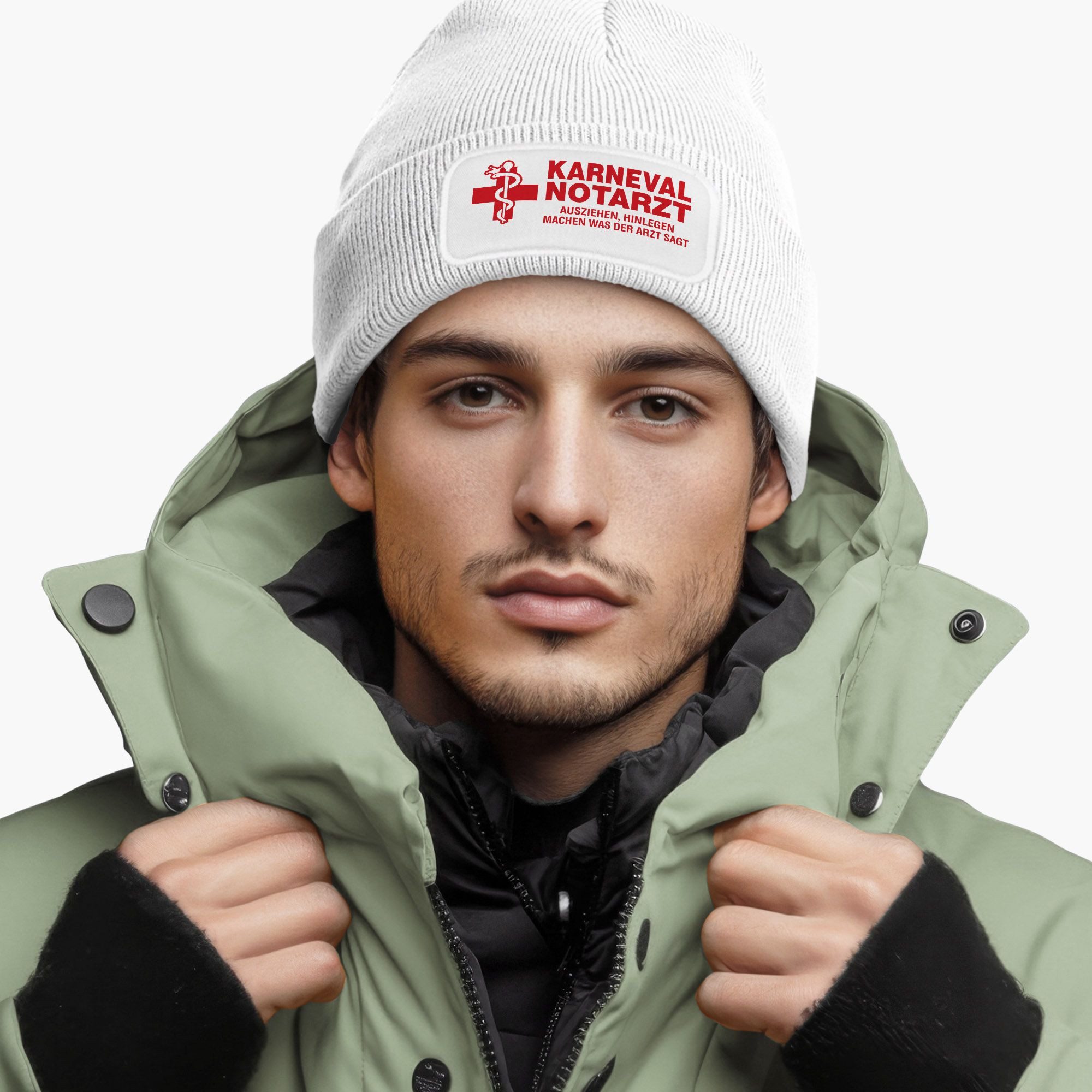 MoonWorks Strickmütze Herren Beanie Patch Fasching günstig online kaufen