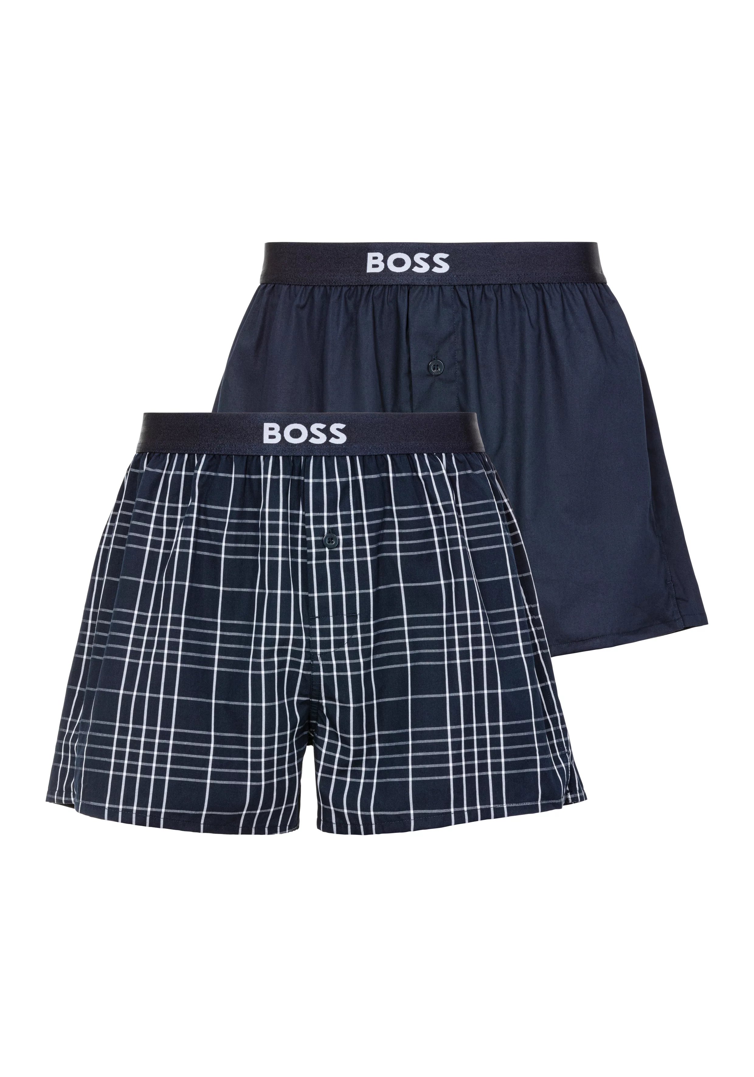 BOSS Pyjamashorts "2P Boxer Shorts EW", (Packung, 2 tlg., 2er), mit Logobun günstig online kaufen