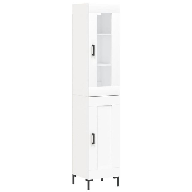 vidaXL Vitrine Highboard Weiß 34,5x34x180 cm Spanplatte Glas Vitrine günstig online kaufen