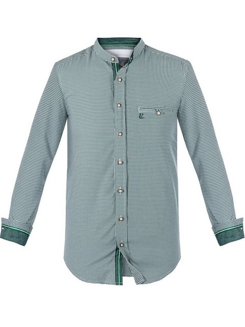 FUCHS Trachtenhemd Hemd Georg grün mit Stehkragen günstig online kaufen