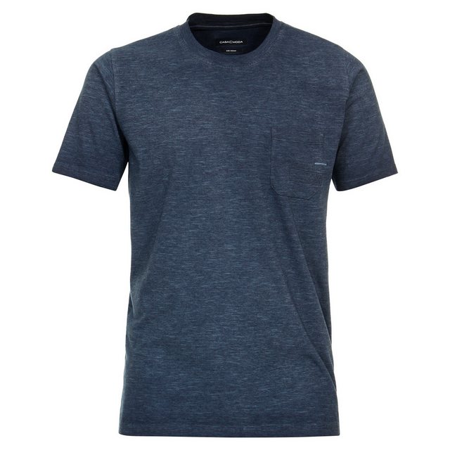 CASAMODA Rundhalsshirt CasaModa XXL Vintage T-Shirt blau melange Brusttasch günstig online kaufen