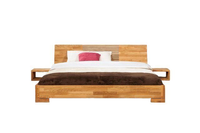 Natur24 Bett Bett Bento 11 Sonderlänge 180x210 Wildeiche Holzkopfteil und H günstig online kaufen