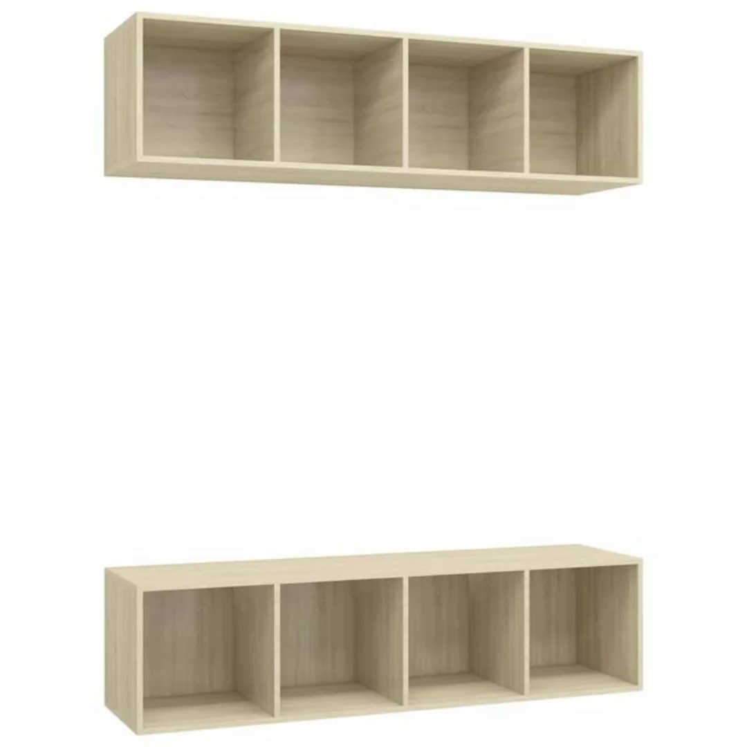 furnicato TV-Schrank TV-Wandschränke 2 Stk. Sonoma-Eiche Holzwerkstoff (2-S günstig online kaufen