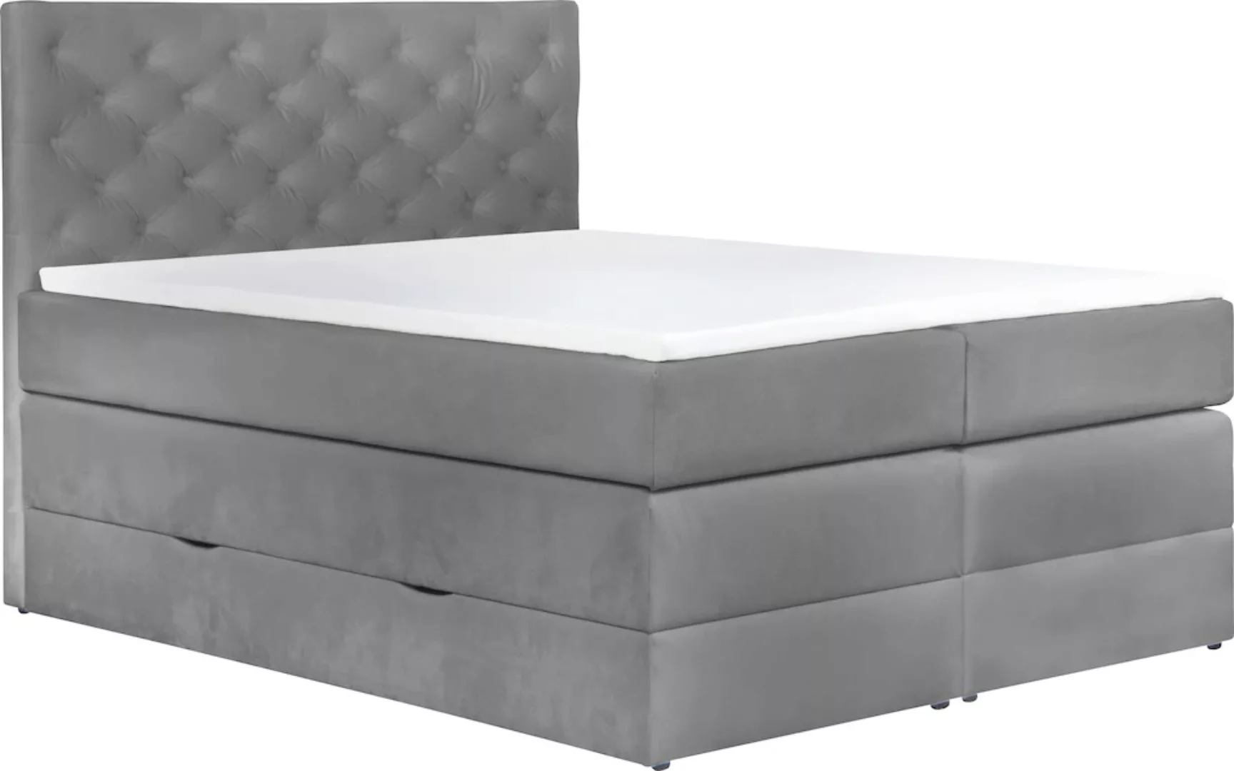 Leonique Boxspringbett "Jahvis", incl. Topper und Bettkasten, in 4 Breiten, günstig online kaufen