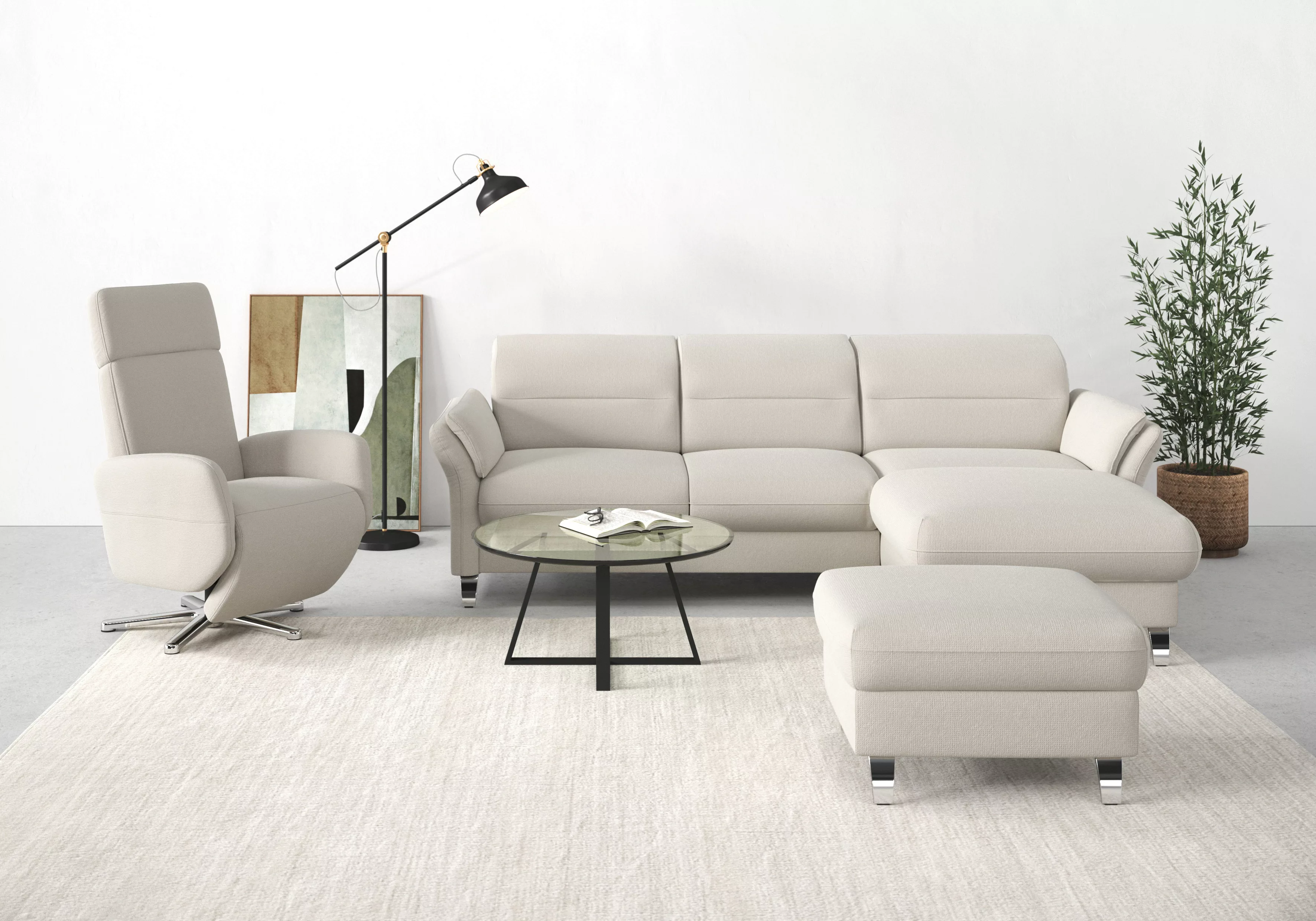 sit&more Ecksofa "Grenoble L-Form mit Federkern", wahlweise mit Bettfunktio günstig online kaufen