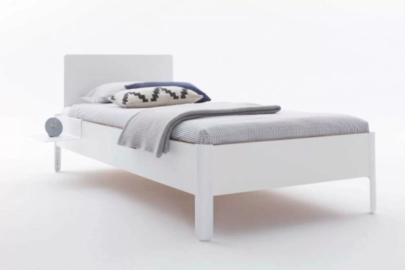 NAIT Einzelbett Weiß Mit Kopfteil 90 x 210cm günstig online kaufen