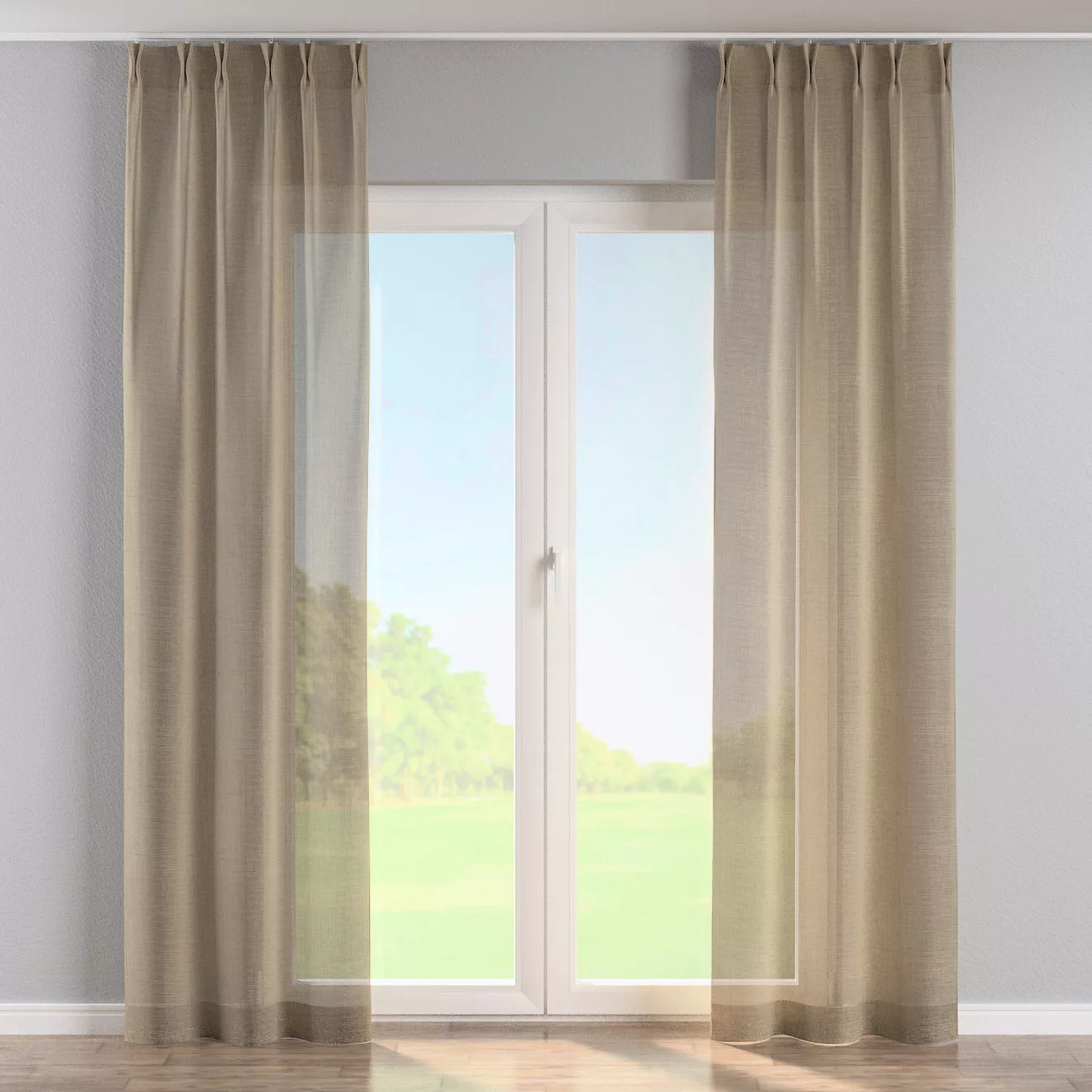 Vorhang mit flämischen 2-er Falten, beige, Alara Premium (145-03) günstig online kaufen