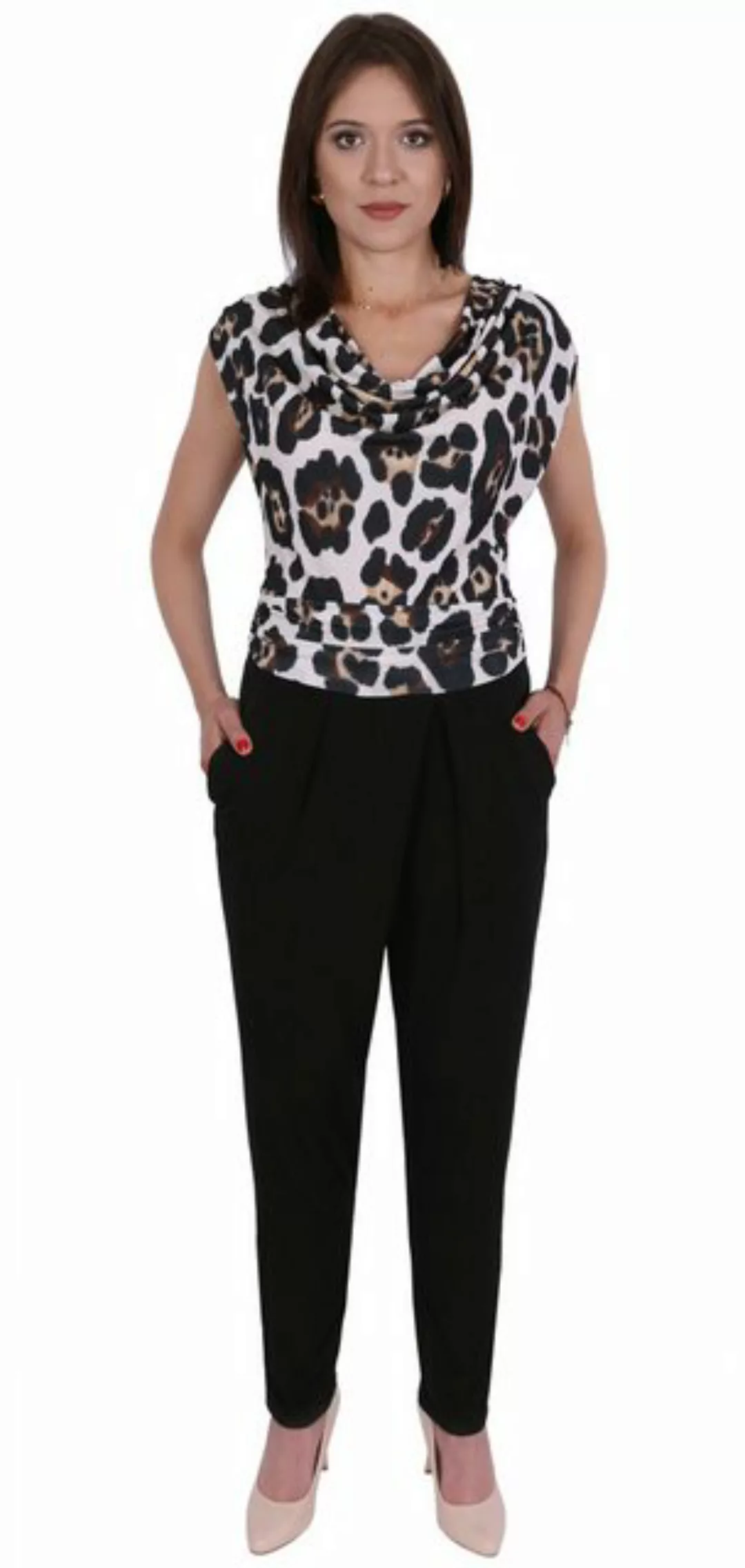 Sarcia.eu Culotte-Overall John Zack Schwarzer Overall, Oberteil mit Leopard günstig online kaufen