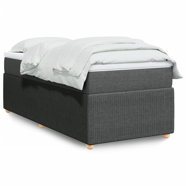 vidaXL Boxspringbett, Boxspringbett mit Matratze Dunkelgrau 90x190 cm Stoff günstig online kaufen